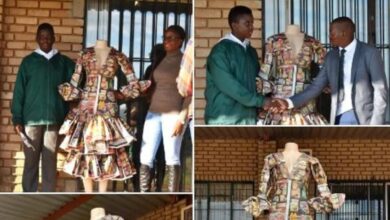 Grade 9 Learner Made A Dress Out Of Paper For A Creative Arts Project