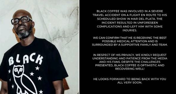 Black Coffee hospitalised following accident