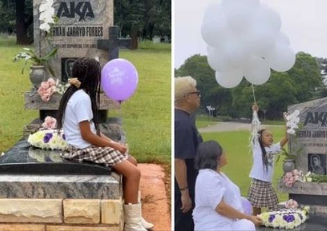 Heartbreaking! Nadia Nakai shares pic of Kairo Forbes sitting on AKA’s grave