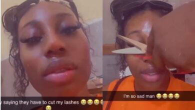 Lady angry after immigration officer trims her eyelashes during passport renewal (Watch)