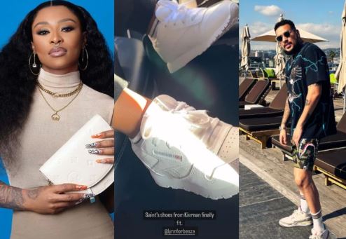 ‘Shoes from Kiernan’: Zinhle shows off gift AKA bought for Asante