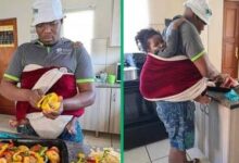 Father's Viral Cooking Moment With Baby