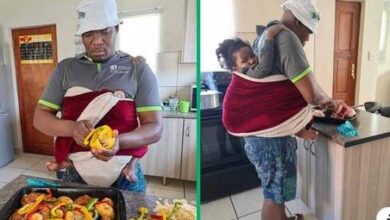 Father's Viral Cooking Moment With Baby