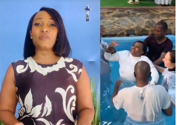 Actress Palesa Madisakwane gets baptised after dumping being a traditional healer (Video)