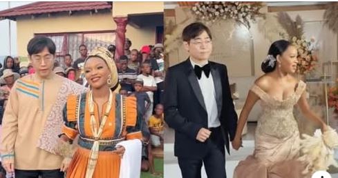 South African woman beautifully weds South Korean man (Video)