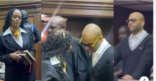 Nandipha and Thabo Bester make fashion statement in matching colours at court appearance