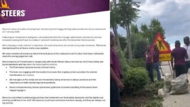 Steers condemns viral video of staff in uniform doing gardening work